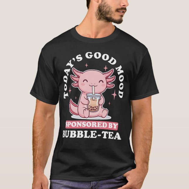 Camiseta Today's Good Mood Bubble Tea Kawaii Axolotl (Frente)