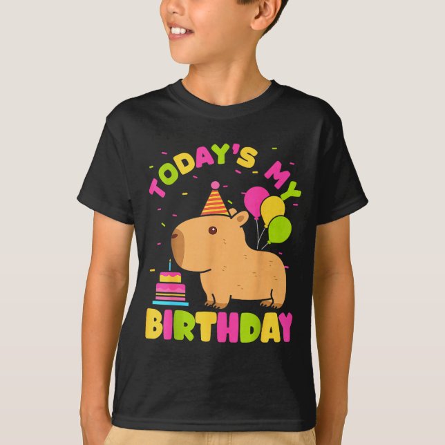 Camiseta Todays My Birthday Girls Capybara Lovers Birthday  (Frente)