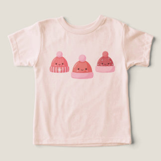 Camiseta Todd Fofo Rosa Kawaii Inverno Gorro Sorriso Desenh
