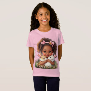 Camiseta Toddler Adorável Com Coelhinhos da Páscoa