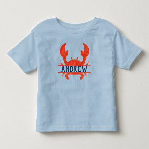 Camiseta Toddler Boys Watercolor Caranguejo Fratura Nome T-