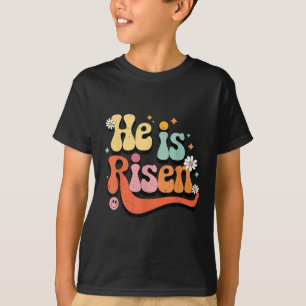 Camiseta Toddler Girl Ele É Risen Páscoa Cristã Groovy G
