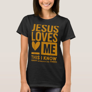 Camiseta Toddler Girl Jesus Me Ama Isso Eu Sei Que É Cristã
