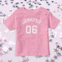 Toddler Girl Name Jersey Número Esportes Algodão R