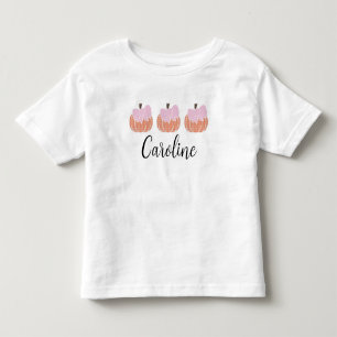 Camiseta Toddler Girls Orange Gingham Pumpkin Coquette