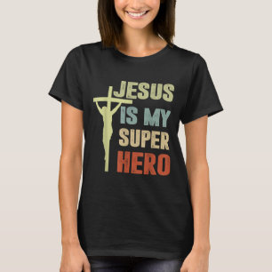 Camiseta Toddler Jesus É Meu Super Herói Cristão Deus Filho