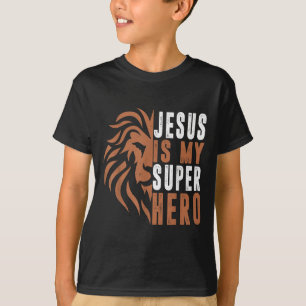 Camiseta Toddler Jesus É Meu Super Herói Cristão Deus Filho