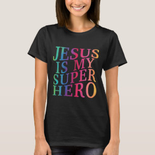 Camiseta Toddler Jesus É Meu Super Herói Cristão Deus Filho