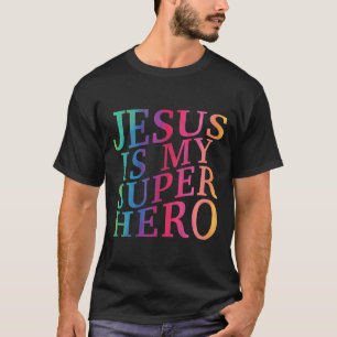 Camiseta Toddler Jesus É Meu Super Herói Cristão Deus Filho