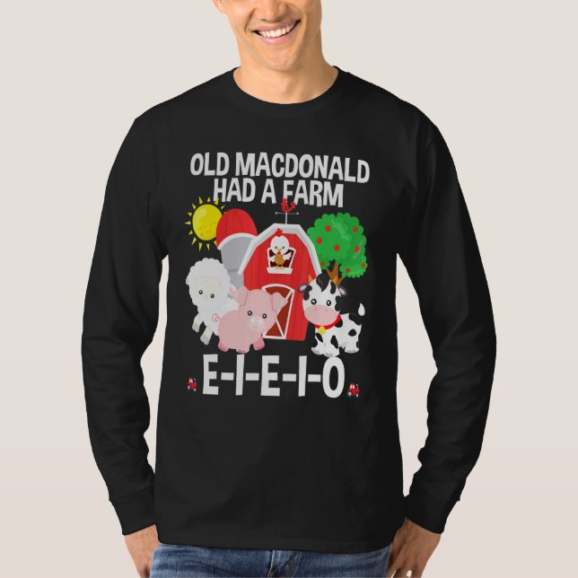 Camiseta Toddler Kids Old Macdonald Tinha Fazenda E I E O N (Frente)