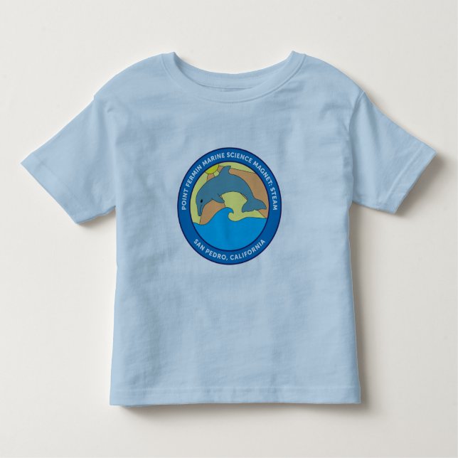 Camiseta Toddler Point Logotipo Elementar Fermin Azul Claro (Frente)