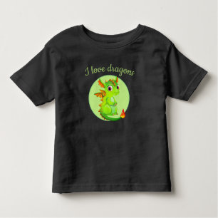 Camiseta Toddler T-Shirt-Green Dragon