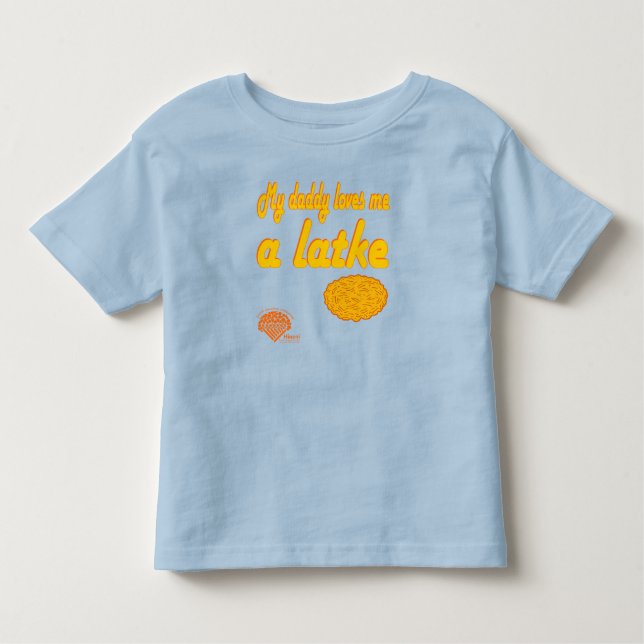 Camiseta Toddlers' Hanukkah Shirt - "Daddy loves me a latke (Frente)