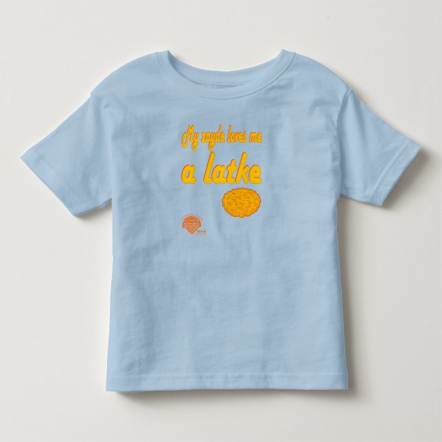 Camiseta Toddlers' Hanukkah Shirt - "Zayde loves me a latke (Frente)