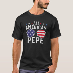 Camiseta Todo Americano Pepe USA Flag Sunglass 4 De Julho