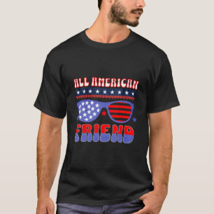 Camiseta Todo Amigo Americano 4 De Julho Vidro Patriótico