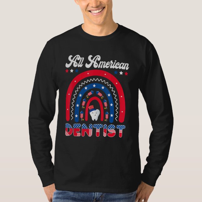 Camiseta Todo Dentista Americano 4 De Julho Dental Patrióti (Frente)