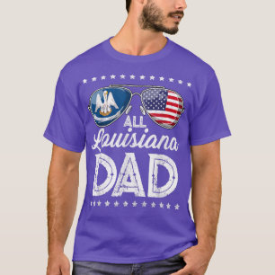 Camiseta Todo Dia de os pais Pai Americano Louisiana 4 de j