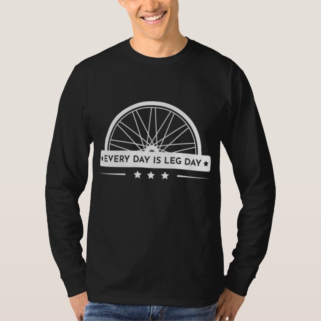 Camiseta Todo Dia é bicicleta do Dia da Perna gráfico engra (Frente)