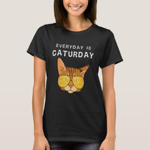 Camiseta Todo dia é Caturday Hipster Mãe de Gato Gato