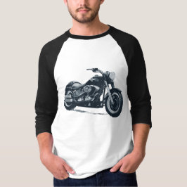 Camiseta Todo garoto ama uma moto americana azul-gorda