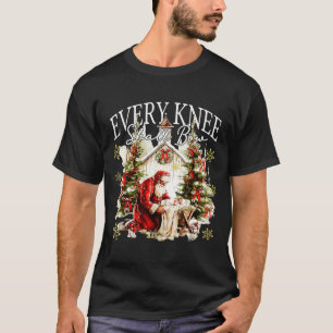 Camiseta Todo Joelho Se Dobrará Jesus Nascimento Cristão Sa