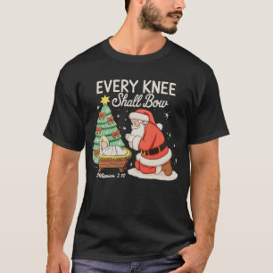 Camiseta Todo Joelho Se Dobrará Santa Natal Árvore De Natal