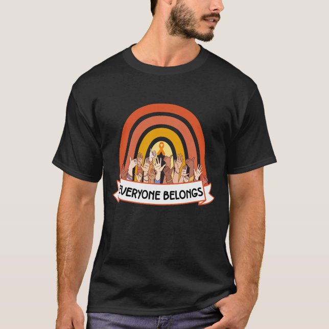 Camiseta Todo Mundo Pertence A Laranja Rainbow Unity Bullyi (Frente)