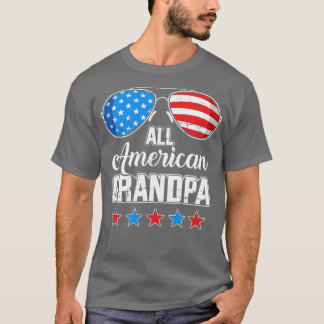 Camiseta Todo o avô americano dos EUA para combinar em 4 de