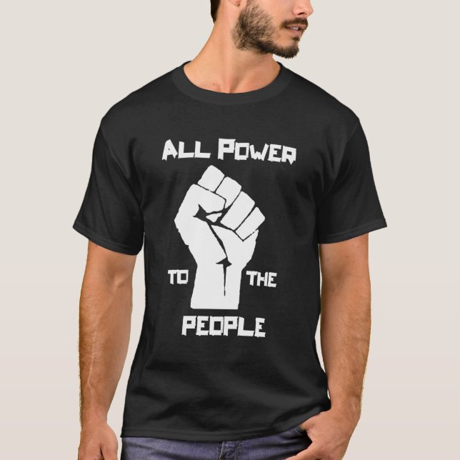 Camiseta Todo O Poder Para Os Panteras Pessoas Direitos Civ (Frente)