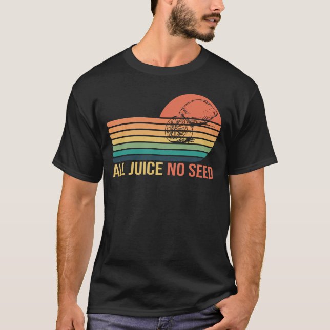 Camiseta Todo o suco sem sementes Lemon Retro Funny Vasecto (Frente)