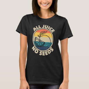 Camiseta Todo o suco sem sementes limão retro funny masculi