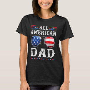 Camiseta Todo Pai Americano 4 de julho Patriótico EUA Sungl