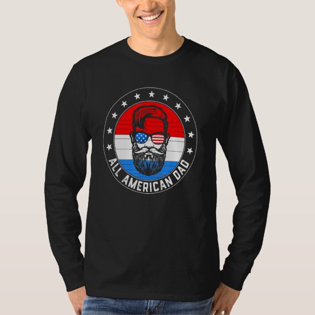 Camiseta Todo Pai Americano Feliz Dia de os pais 4 De Julho (Frente)