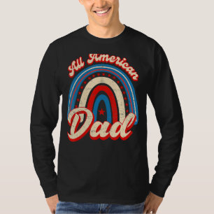 Camiseta Todo Pai Americano Vintage Rainbow 4 De Julho Patr