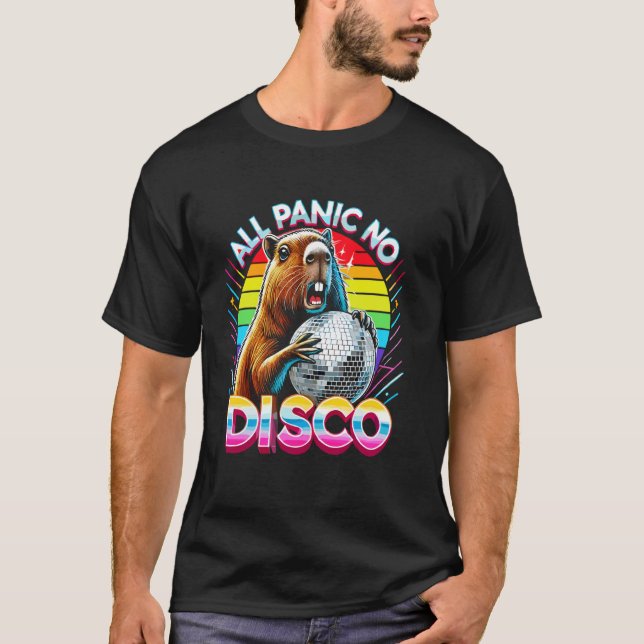 Camiseta Todo Pânico Sem Disco Capybara Funny Gritando Capy (Frente)