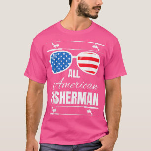 Camiseta Todo pescador americano 4 de julho peixe patriótic