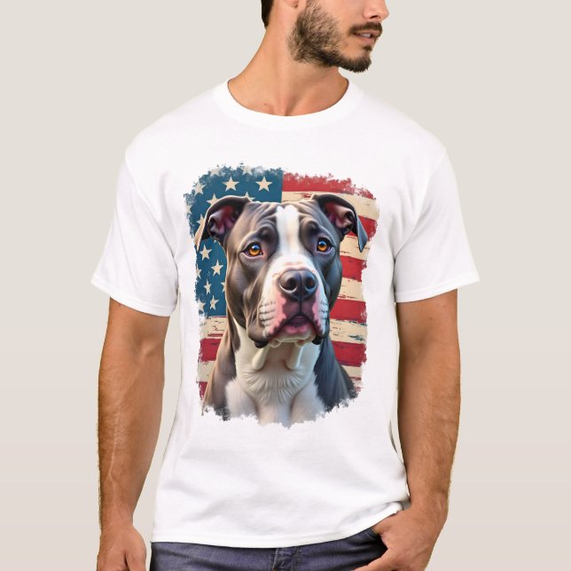 Camiseta TODOS AMANTES DE CÃES AMERICANOS pit bul (2) (Frente)