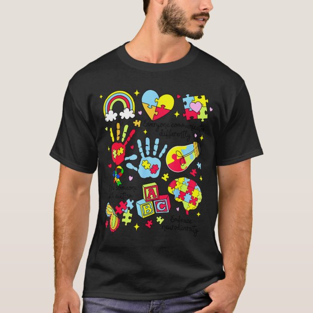 Camiseta Todos comunicam de forma diferente consciência do  (Frente)