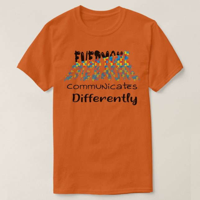 Camiseta Todos Comunicam Diferentemente A Consciência Autis (Frente do Design)
