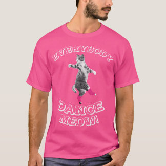 Camiseta Todos Dançam Meow Amante de Gato Dança Mãe