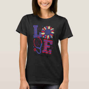 Camiseta Todos Enfermeira Americana Dia de Memorial Scrub 4