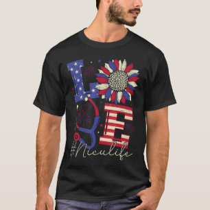Camiseta Todos Enfermeira Americana Jaleco Memorial Day 4 d