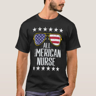 Camiseta Todos Enfermeira Americana Roupa Memorial Day 4 De