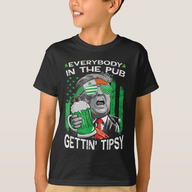 Camiseta Todos Na Pub Pegando Ruas Engraçadas Tipsy (Frente)