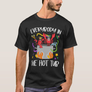 Camiseta Todos Na Tubo Quente Mardi Gras Crawfish Cajun