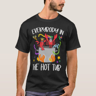 Camiseta Todos Na Tubo Quente Mardi Gras Crawfish Cajun