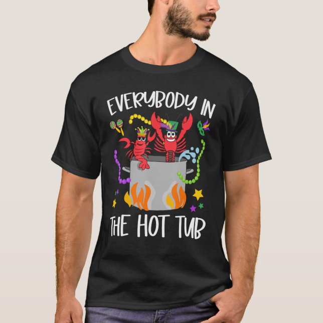 Camiseta Todos Na Tubo Quente Mardi Gras Crawfish Cajun (Frente)