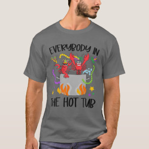 Camiseta Todos Na Tubo Quente Mardi Gras Crawfish Cajun