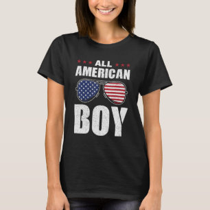 Camiseta Todos os American Boy 4 de julho Meninos Sunglass 